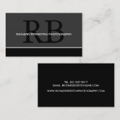 Cartes de visite modernes de monogramme (Devant / Derrière)