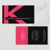 Cartes de visite modernes de monogramme (Devant / Derrière)