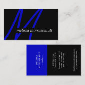 Cartes de visite modernes de monogramme (Devant / Derrière)