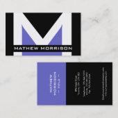 Cartes de visite modernes de monogramme (Devant / Derrière)