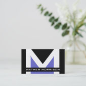 Cartes de visite modernes de monogramme (Debout devant)