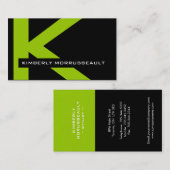 Cartes de visite modernes de monogramme (Devant / Derrière)