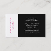 Cartes de visite modernes de monogramme (Dos)