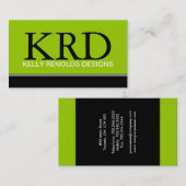 Cartes de visite modernes de monogramme (Devant / Derrière)