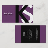 Cartes de visite modernes de monogramme (Devant / Derrière)