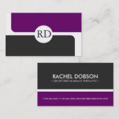 Cartes de visite modernes de monogramme (Devant / Derrière)