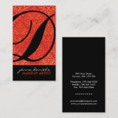 Cartes de visite modernes de monogramme de damassé (Devant / Derrière)