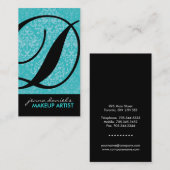Cartes de visite modernes de monogramme de damassé (Devant / Derrière)