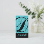 Cartes de visite modernes de monogramme de damassé (Debout devant)