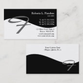 Cartes de visite modernes de monogramme du remous (Devant / Derrière)