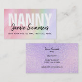 Cartes de visite modernes de nounou arc-en-ciel (Devant / Derrière)