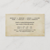 Cartes de visite modernes de photographe de (Dos)