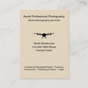 Cartes de visite modernes de photographie par dron