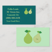Cartes de visite modernes de poire verte (Devant / Derrière)