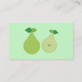 Cartes de visite modernes de poire verte (Dos)