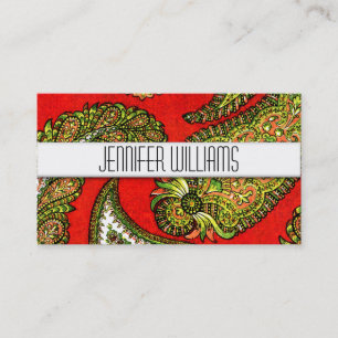 Cartes de visite modernes de Red Paisley