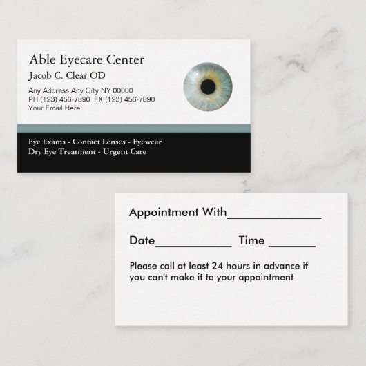 Cartes de visite modernes de rendez-vous (Devant / Derrière)