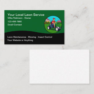 Cartes de visite modernes de service de pelouse un
