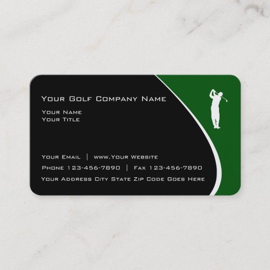 Cartes de visite modernes de thème de golf (Devant)
