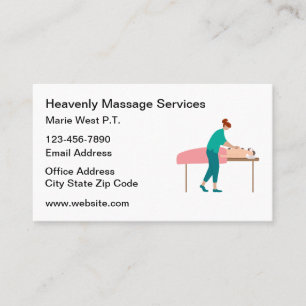 Cartes de visite modernes de thérapie de massage