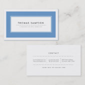 Cartes de visite modernes de typographie - bleu (Devant / Derrière)