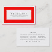 Cartes de visite modernes de typographie - rouge (Devant / Derrière)