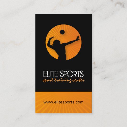 Cartes de visite modernes de volleyball (Devant)