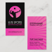 Cartes de visite modernes de volleyball (Devant / Derrière)