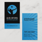 Cartes de visite modernes de volleyball (Devant / Derrière)