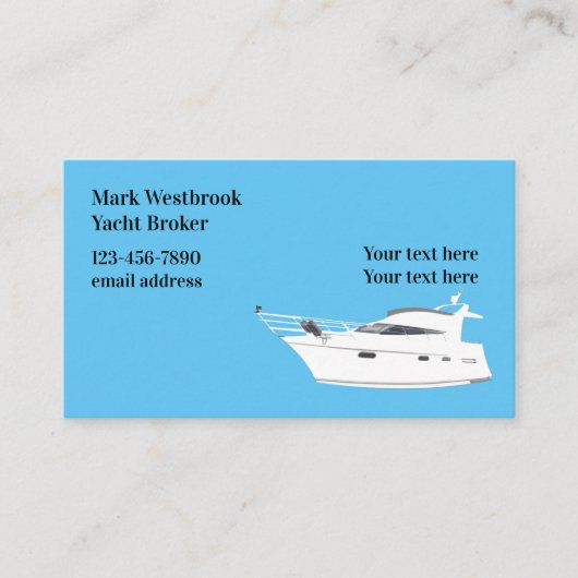 Cartes de visite modernes de Yacht Broker (Devant)