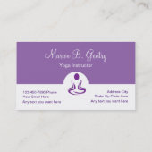 Cartes de visite modernes de yoga double face (Dos)