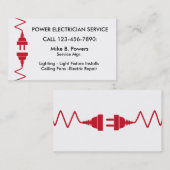 Cartes de visite modernes d'électricien (Devant / Derrière)