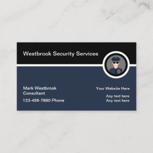 Cartes de visite modernes des services de sécurité