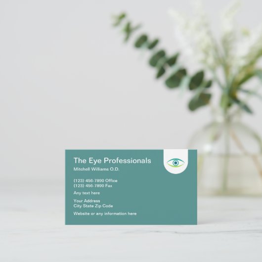 Cartes de visite modernes d'ophtalmologiste (Debout devant)