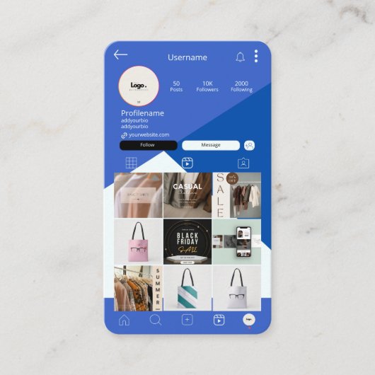 Cartes de visite modernes du code QR | Connexion (Devant)
