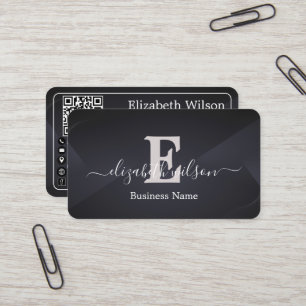 Cartes de visite modernes élégantes avec QR code e