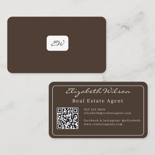 Cartes de visite modernes élégantes avec QR code e (Devant / Derrière)