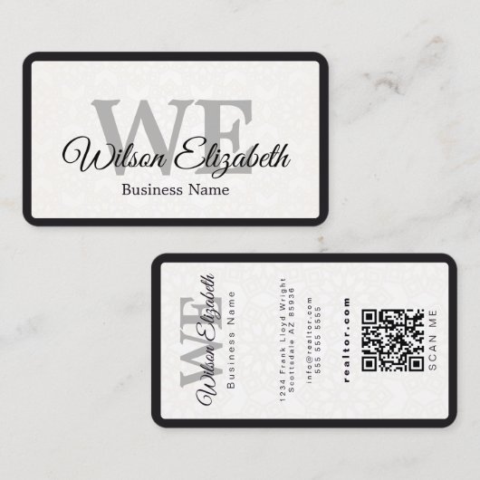 Cartes de visite modernes élégantes avec QR code e (Devant / Derrière)