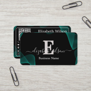 Cartes de visite modernes élégantes avec QR code p