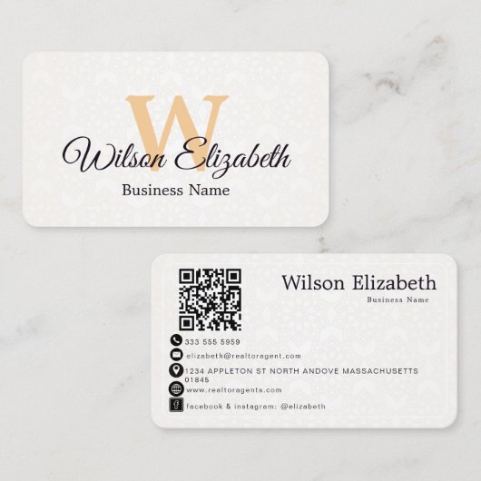 Cartes de visite modernes élégantes avec QR code p (Devant / Derrière)