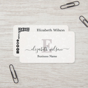 Cartes de visite modernes élégantes avec QR code p