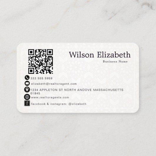 Cartes de visite modernes élégantes avec QR code p (Dos)