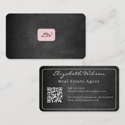 Cartes de visite modernes élégantes avec QR code p (Devant / Derrière)