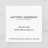 cartes de visite modernes et carrés - noir et blan (Dos)