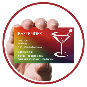 Cartes de visite modernes et cool pour barman
