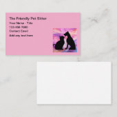 Cartes de visite modernes et simples pour Pet Sitt (Devant / Derrière)