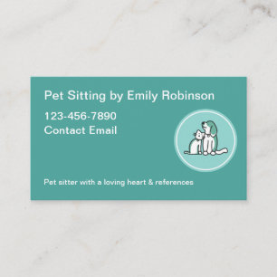Cartes de visite modernes et simples pour Pet Sitt