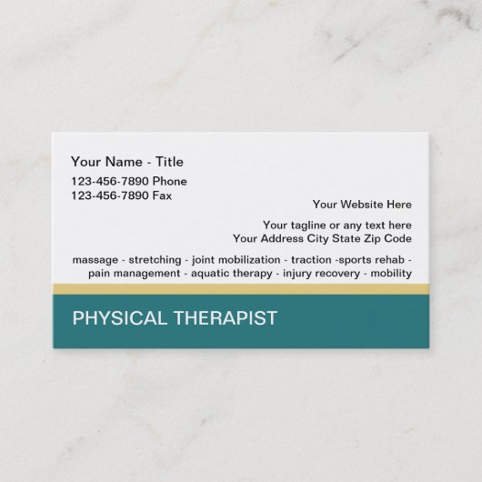 Cartes de visite modernes et simples pour physioth (Devant)