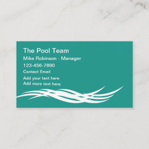 Cartes de visite modernes et uniques pour piscine