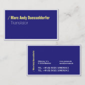 Cartes de visite modernes jaune bleu (Devant / Derrière)